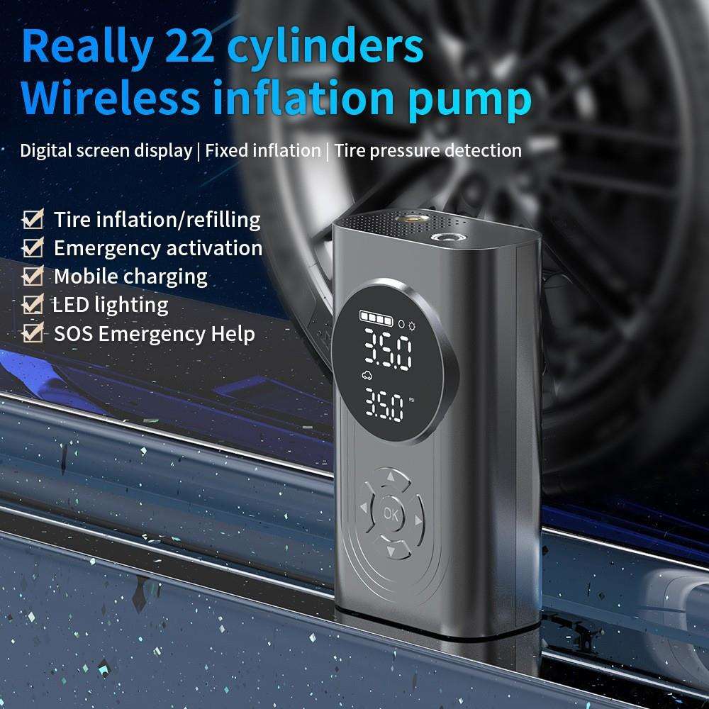 汽车应急启动电源充气一体机car jump starter车载强启搭电宝