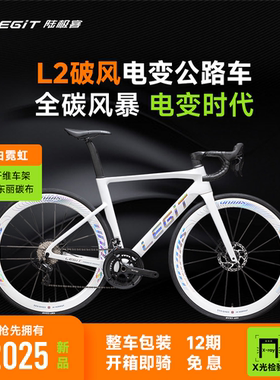 陆极客【L2破风款】2025新款碳纤维公路车气动全碳弯把碟刹自行车