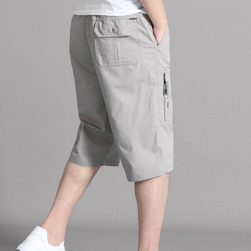 纯棉七分裤中年男士纯棉短裤爸爸夏季薄款休闲裤沙滩宽松大码中裤,男装,短裤,淘宝优惠券,粉丝福利购,淘宝优惠卷