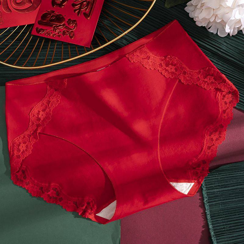 本命年大红内裤女士纯棉中腰内裆透气兔年红色三角裤少女,女士内衣/男士内衣/家居服,女三角裤,淘宝优惠券,粉丝福利购,淘宝优惠卷