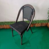 户外藤椅铝合金单人法式 藤椅酒吧咖啡馆庭院沙发阳台防水编藤桌椅