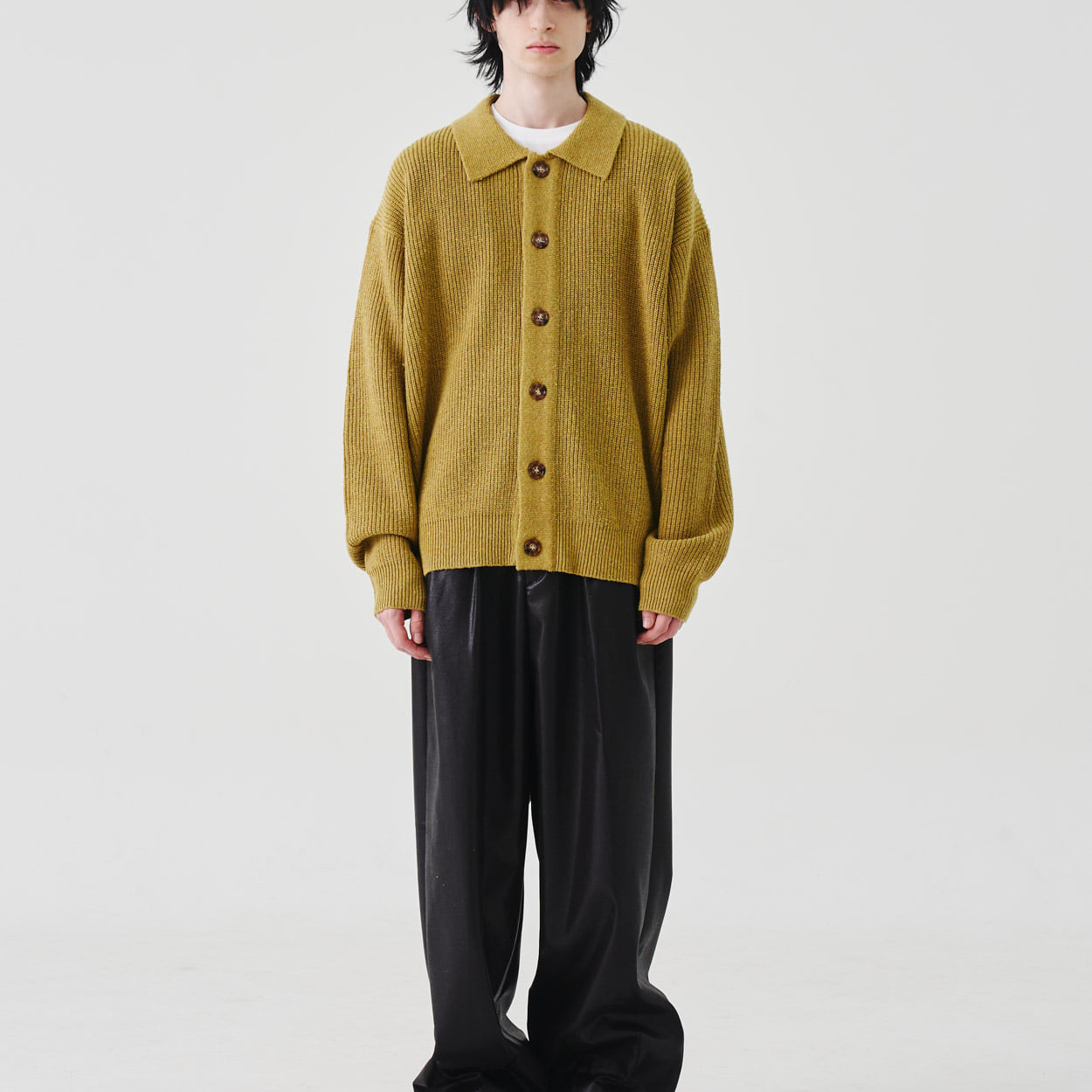 北运日系复古翻领针织开衫男女宽松慵懒风毛衣外套