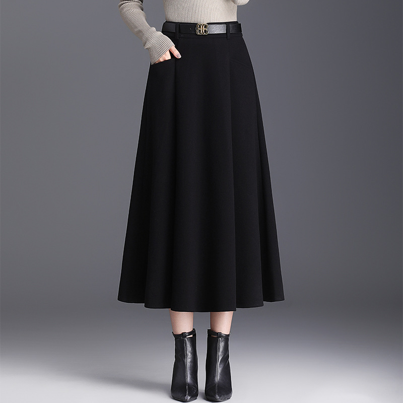 纯色简约中长款通勤时尚A