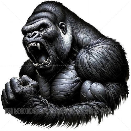 超酷黑色凶猛大猩猩个性贴纸汽车摩托车划痕贴纸冰箱墙面防水贴