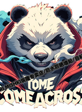 超酷古惑仔熊猫贴纸汽车摩托车电动车贴纸冰箱马桶防水贴电脑贴