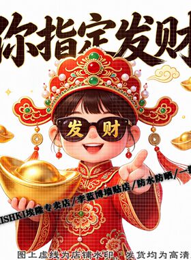 男孩女孩你指定发财装饰贴纸客厅