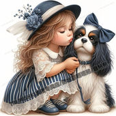 可爱 饰贴纸冰箱马桶防水贴 萌娃和宠物情缘贴纸摩托车电动车装