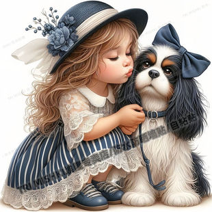 可爱 饰贴纸冰箱马桶防水贴 萌娃和宠物情缘贴纸摩托车电动车装