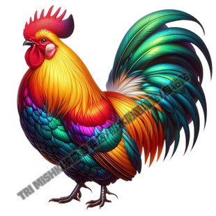 意气风发英姿威武的雄鸡贴纸冰箱衣柜装饰贴纸墙面门窗防水自粘贴