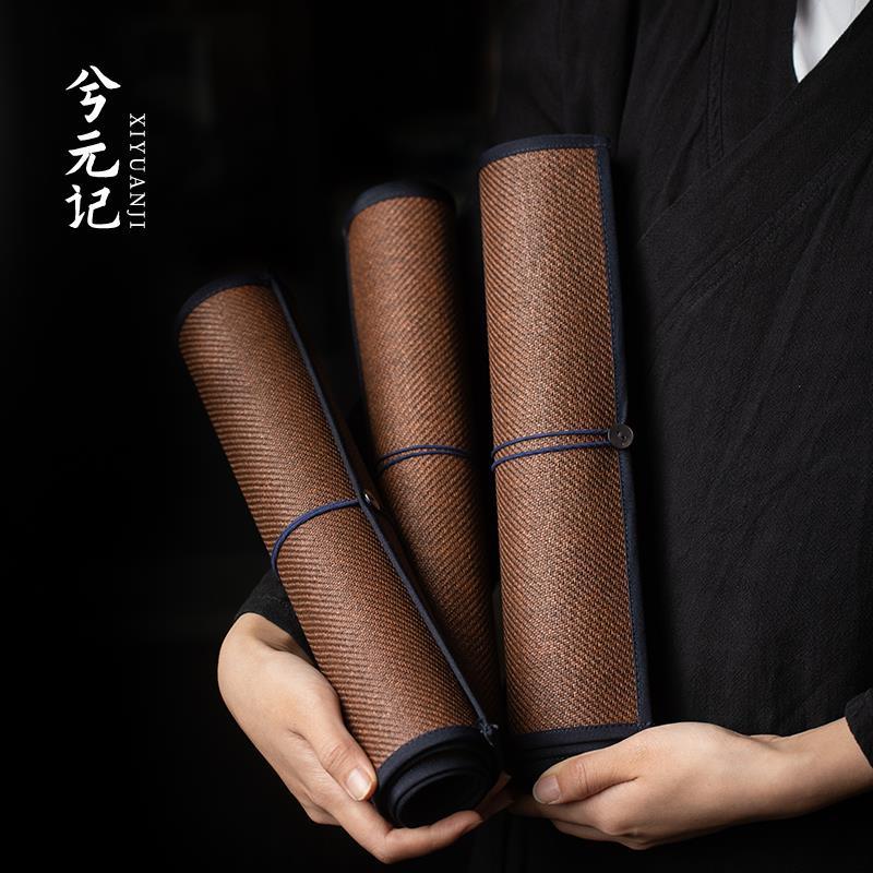 兮元记草编茶席垫子新中式简约高档泡茶席家用2024新款茶具配件