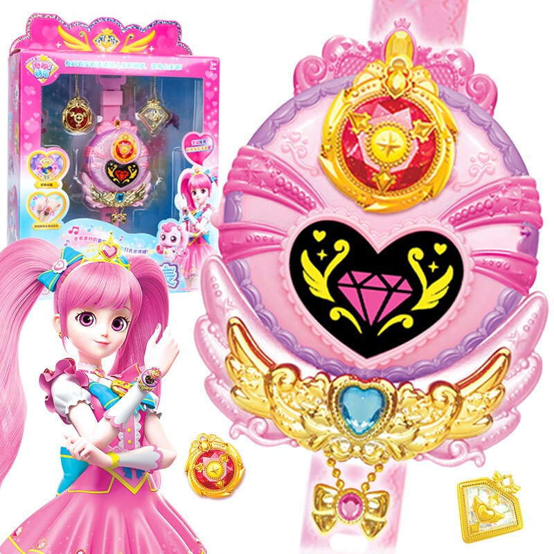 奇妙萌可闪亮宝石手表第三季新款女孩爱心公主发声正版儿童玩具.