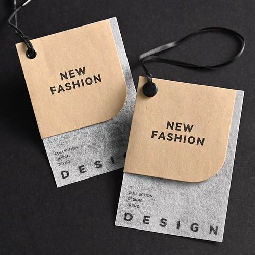 高档衣服装店吊牌定做牛皮纸吊牌logo定制简约原木风挂牌设计制作