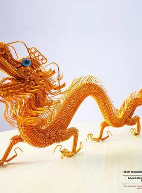 新款铝线铜丝精致编织工艺品摇装饰品摆件手工龙凤凰孔雀客厅中式