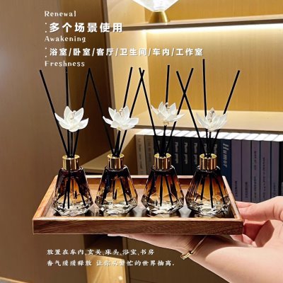 瓶轻奢贵丽发家居瓶无火香薰精油丝钻石香香氛藤条高端扩卧室挥