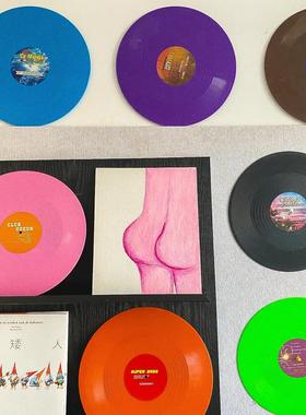 黑胶唱片彩色打卡点装饰拍照道具直播间背景墙复古海报拍摄摆件