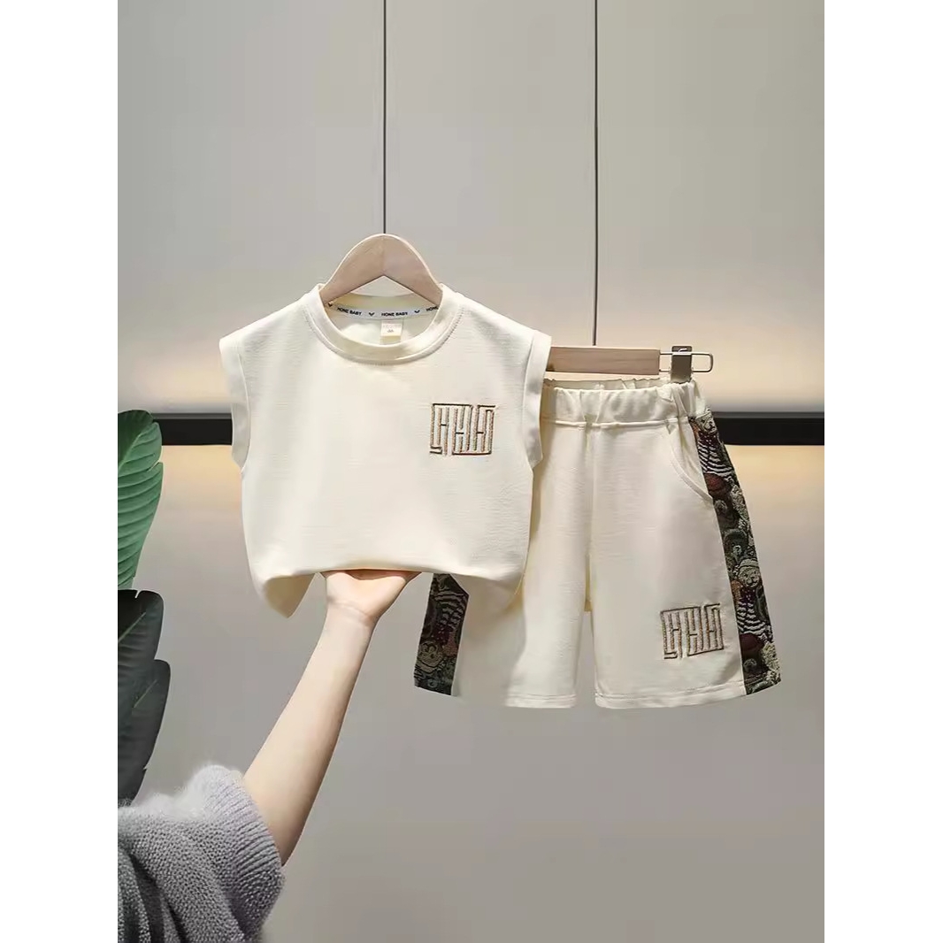 5434男童夏装背心套装2025新款儿童痞帅无袖两件套帅气宝宝衣服潮