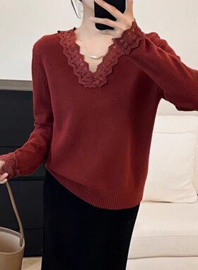 【小四清仓】【上身超洋气】好看时尚蕾丝洋气时尚 蕾丝拼接针织