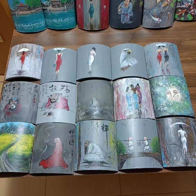 青瓦挂件中式书法定制瓦片书法定制中式书法茶楼造景仿古创意装饰