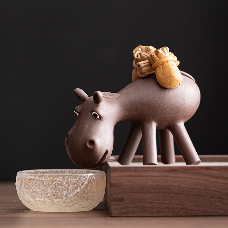 聚顺缘招财紫砂茶宠手工精品摆件寓意驴运财可养茶虫茶玩茶道配件