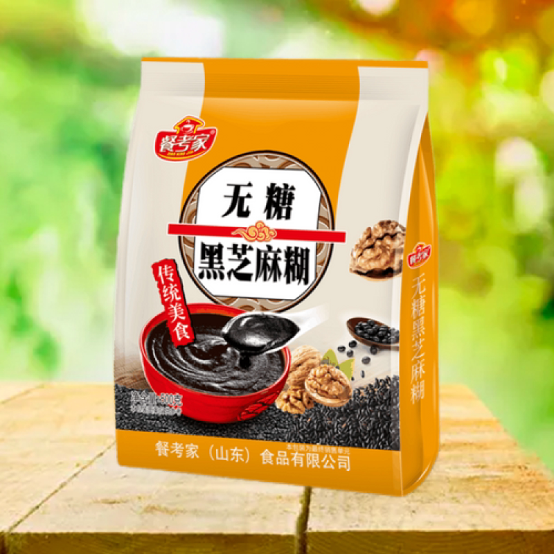 无糖黑芝麻糊500克一袋内含12小包早餐代餐不含糖一整箱便宜