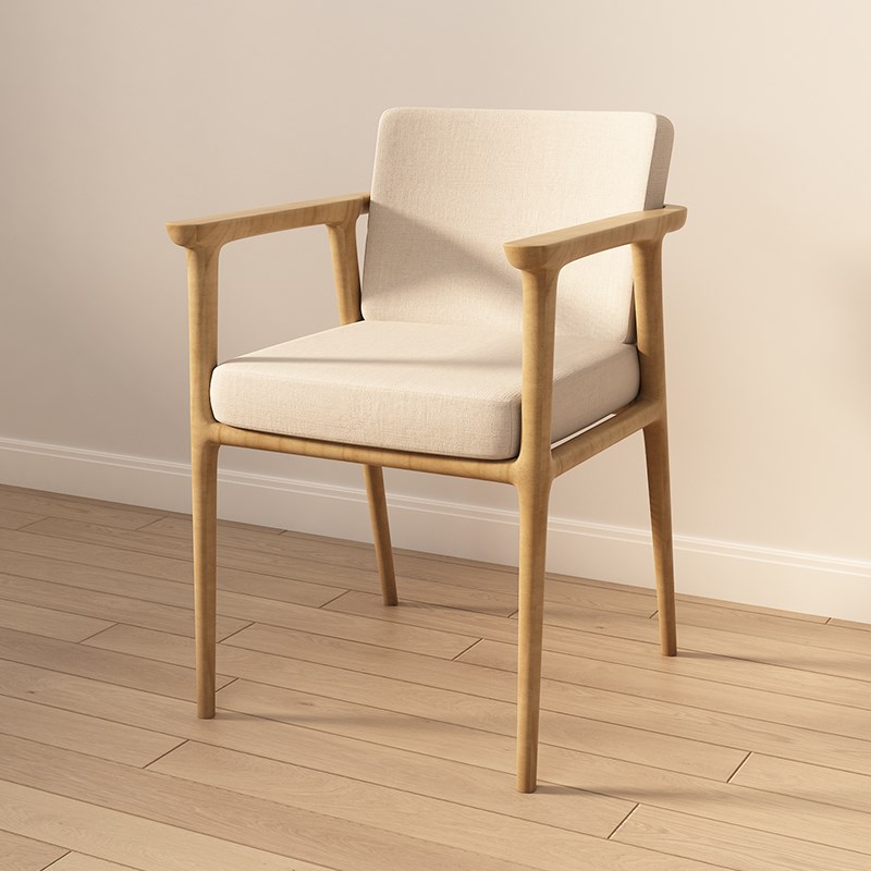 实木椅子现代简约家用餐椅客厅卧室书房书椅电脑椅单人售楼处客椅