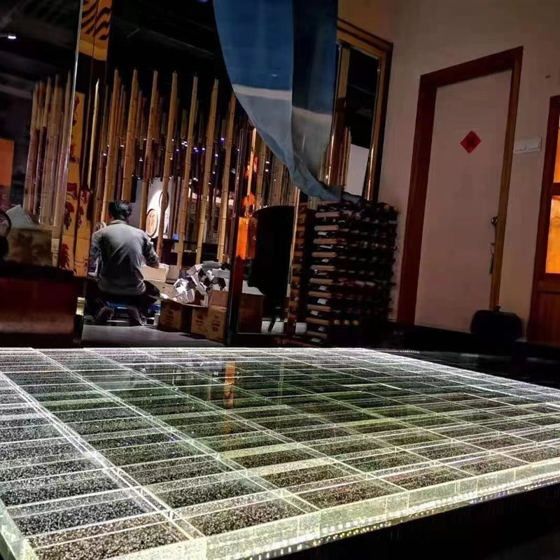 超白精磨气泡实心玻璃砖透明砖隔断墙家用玄关卧室浴室酒吧吧台砖