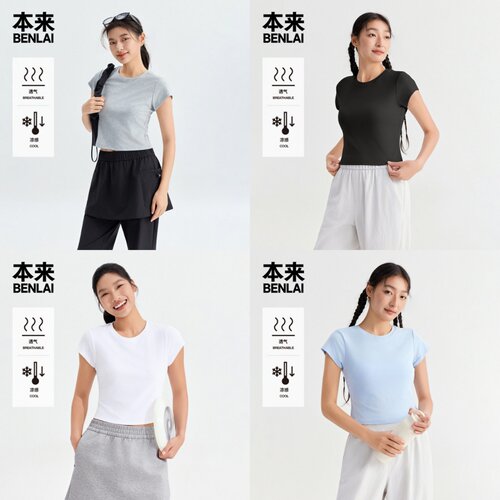 本来国内正品代购BNT460016女士凉感短款短袖T恤衫2026夏季新款
