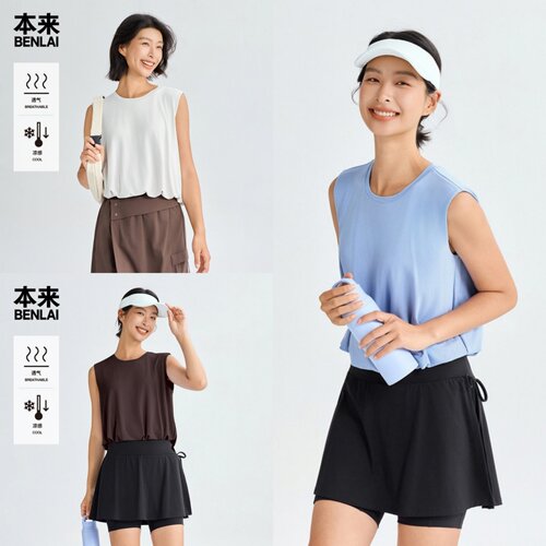 本来国内正品代购BNT460019女士凉感背心花苞上衣2026夏季新款