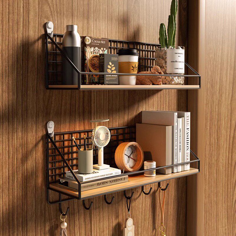 免打孔墙上置物架l宿舍收纳神器寝室好物床头墙面壁挂篮卧室收纳