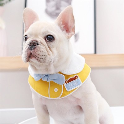 速发围兜口角巾三水巾服校刺绣围嘴猫咪铭牌