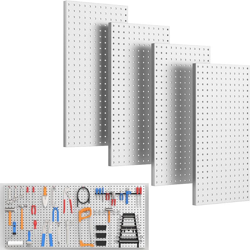 洞洞板置物架墙面整板收纳整理架不锈钢冲孔板金属厨房立式装备墙
