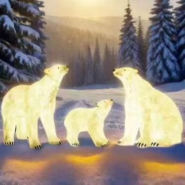 户外北极熊仿真动物雕塑商场景区冰雪世界动物园林美陈装饰品摆件