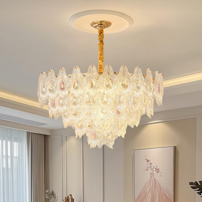 法式轻奢客厅大厅主灯水晶玻璃餐厅卧室高级感奶油风吊灯