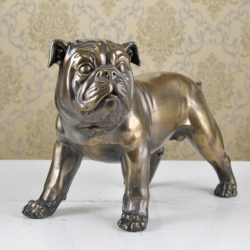 仿真铜效果狗摆件 客厅书房新房家居装饰 马到成功摆设 软饰家装