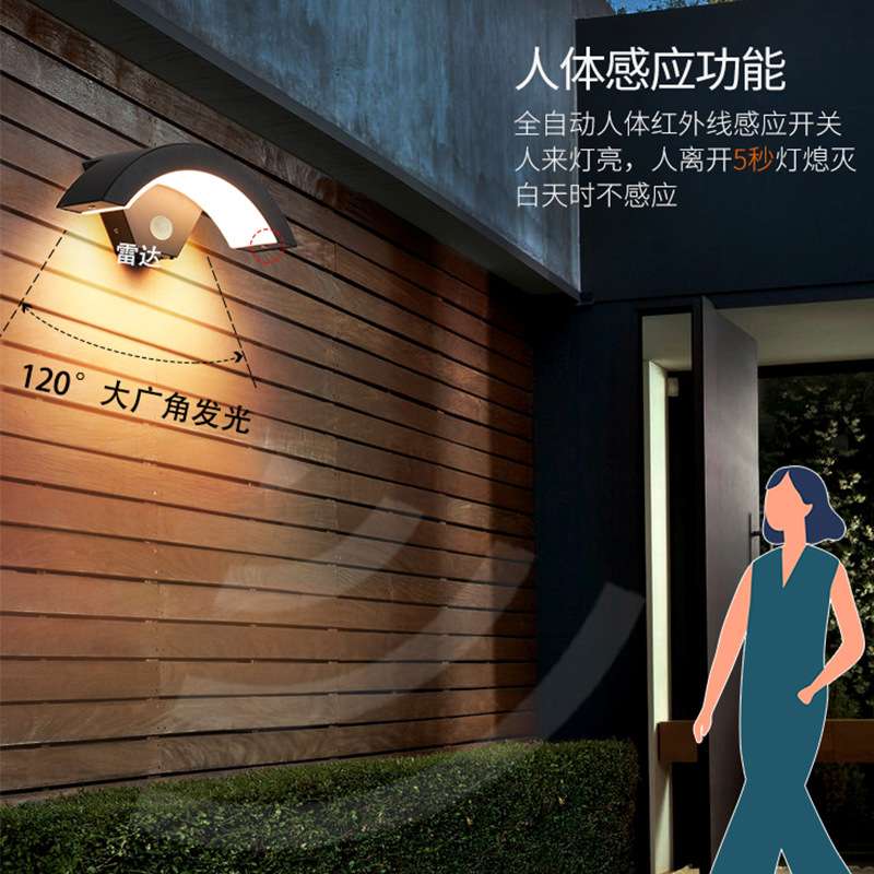 户外壁灯防水别墅阳台庭院凉亭大门口露台室外围墙感应楼梯柱子灯