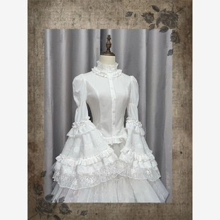 扶莺子 莉莉子 Lolita华丽蕾丝花边内搭衣服姬袖衬衫