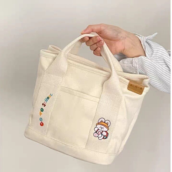 수납공간이 있는 핸드백 캔버스백 일제 크로스백 마미백 도시락가방 천가방 업무수납가방