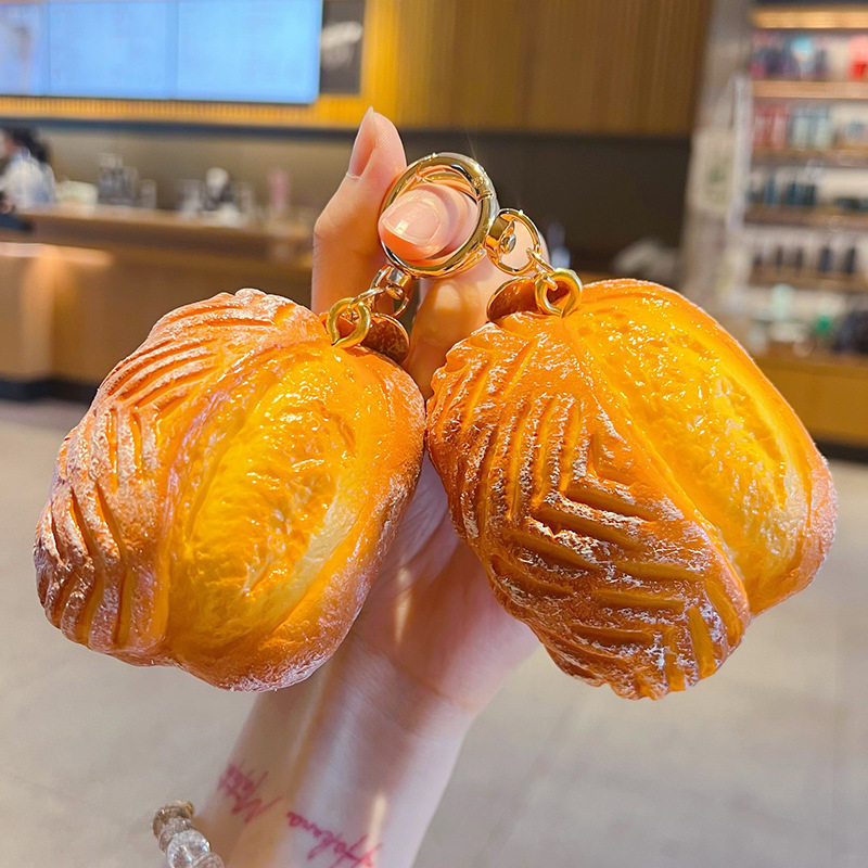 创意仿真烘焙法式面包钥匙扣挂饰PU食玩包包钥匙链玩具挂件小礼品