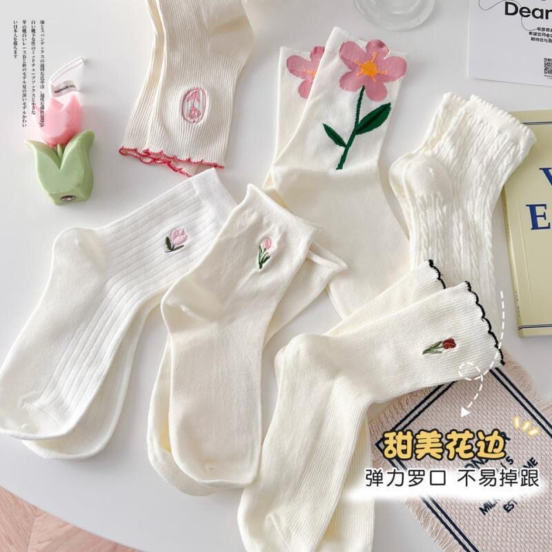 zmr袜子女中筒袜春秋薄款ins潮百搭字母C网红外穿个性运动潮袜