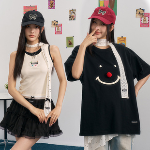 iSaluteU 品牌定制小清新领标蕾丝丝带仙女气质长条披肩丝巾女