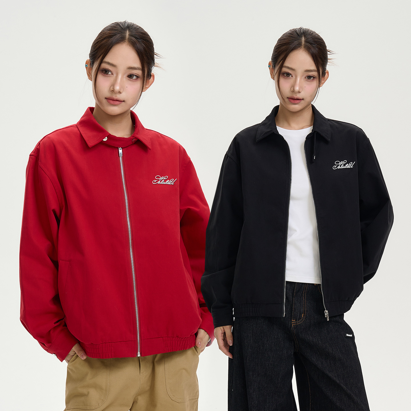 iSaluteU 美式复古翻领可拆卸式四合扣夹克外套潮牌情侣开衫上衣