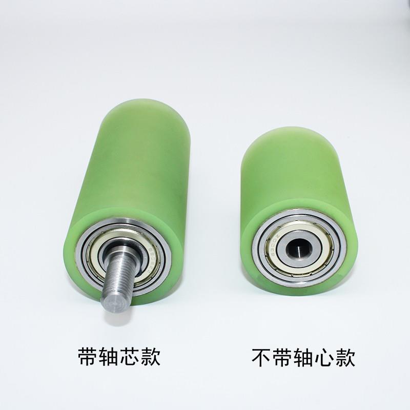 现货聚氨包胶轮聚耐力双轴承酯轴芯砂带机从动轮机送皮带输轮无动