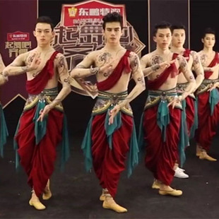 男古典飞天敦煌舞石壁绝响舞蹈服装中国汉服琵琶演出民族舞服群舞