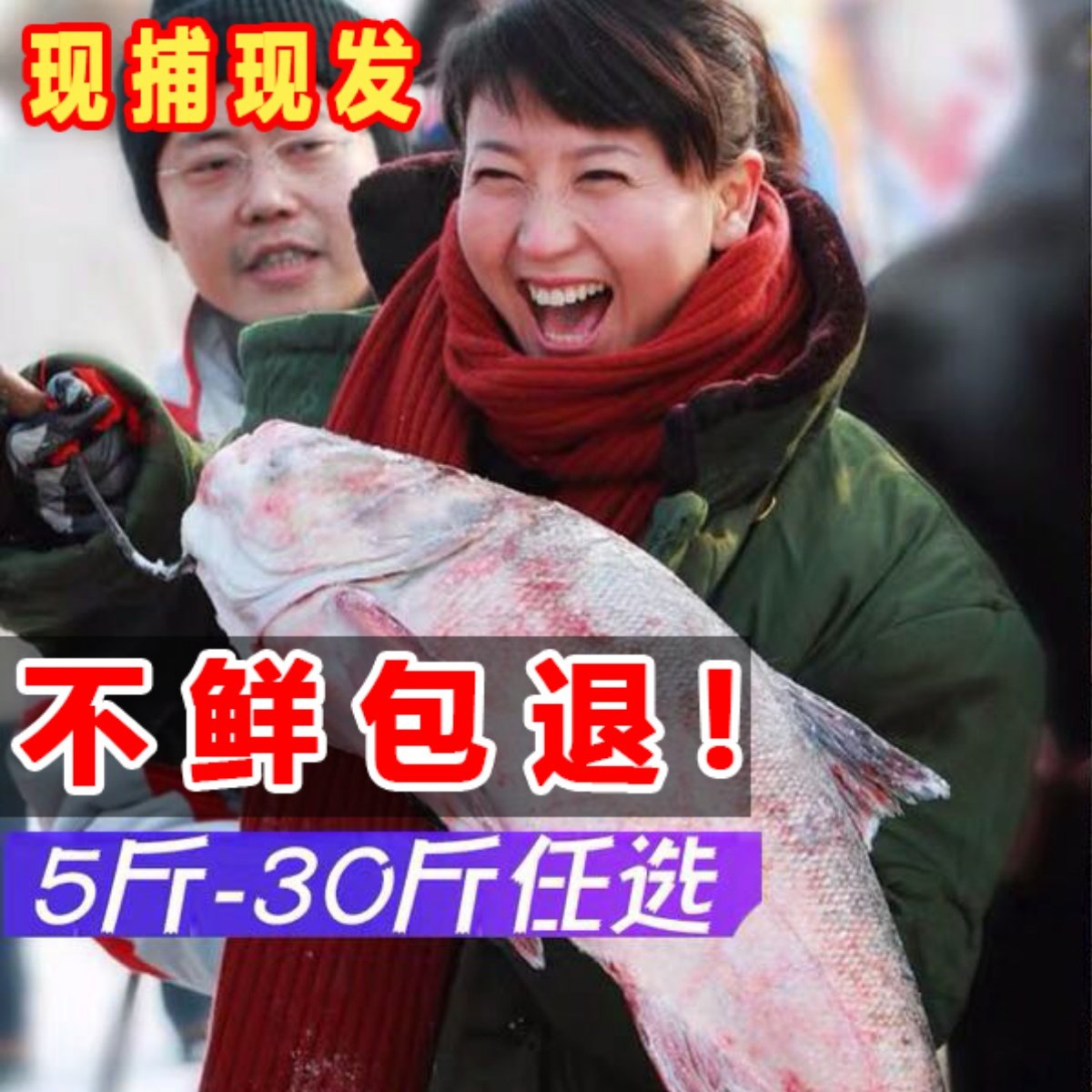 查干湖冬捕胖头鱼整条礼盒装