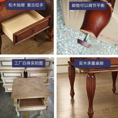 方几边几边柜方桌沙发现代客厅茶几边角几简约欧式美式复古桌实木