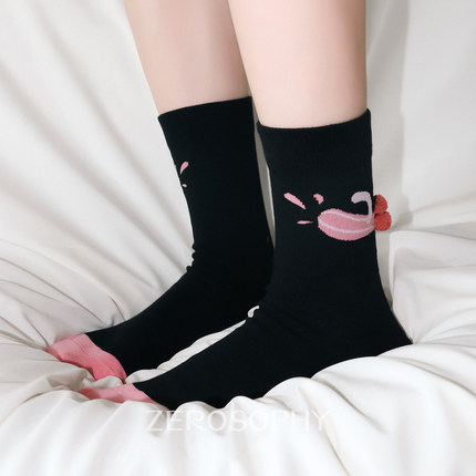 Zerosophy「爱意棉棉」原创复古设计甜美情侣袜中筒袜子透气秋季