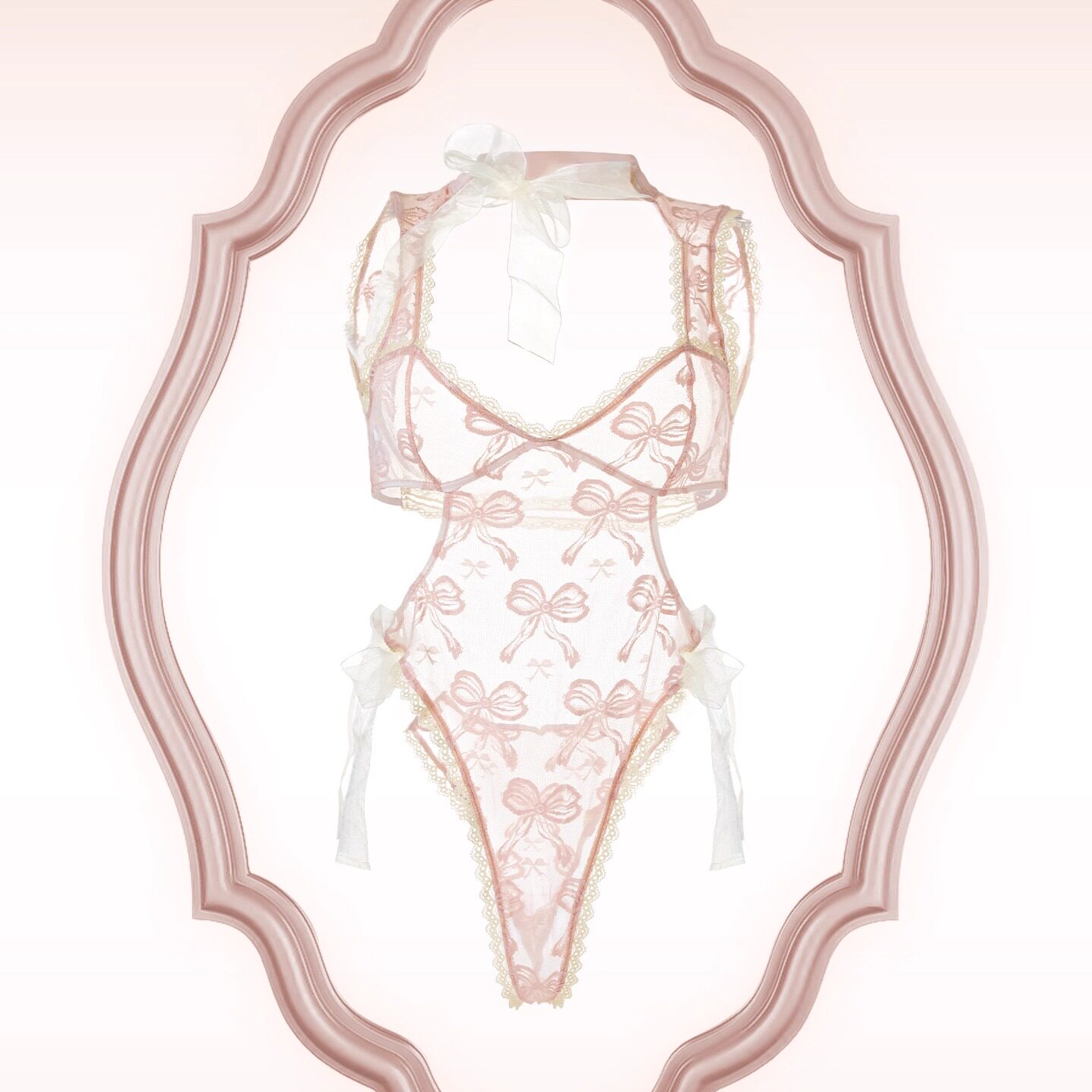 Zerosophy 「暧昧卧室」法式纯欲透视粉色蕾丝连体衣性感qqny睡衣,女士内衣/男士内衣/家居服,文胸套装,淘宝优惠券,粉丝福利购,淘宝优惠卷