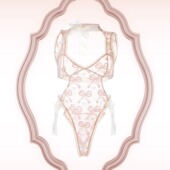 Zerosophy 纯欲透视粉色蕾丝连体衣性感qqny睡衣 「暧昧卧室」法式