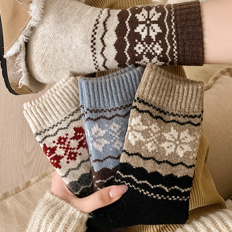 羊毛袜子女费尔岛穿搭堆堆袜