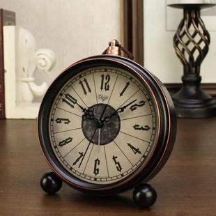 座钟复古美式客厅桌面时钟台式家用钟表摆件艺术摆钟卧室床头闹钟